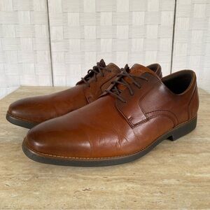 Rockport Men's Leather Trutech Slayter Plain Toe Shoes Brown Size 13 M Lace Up